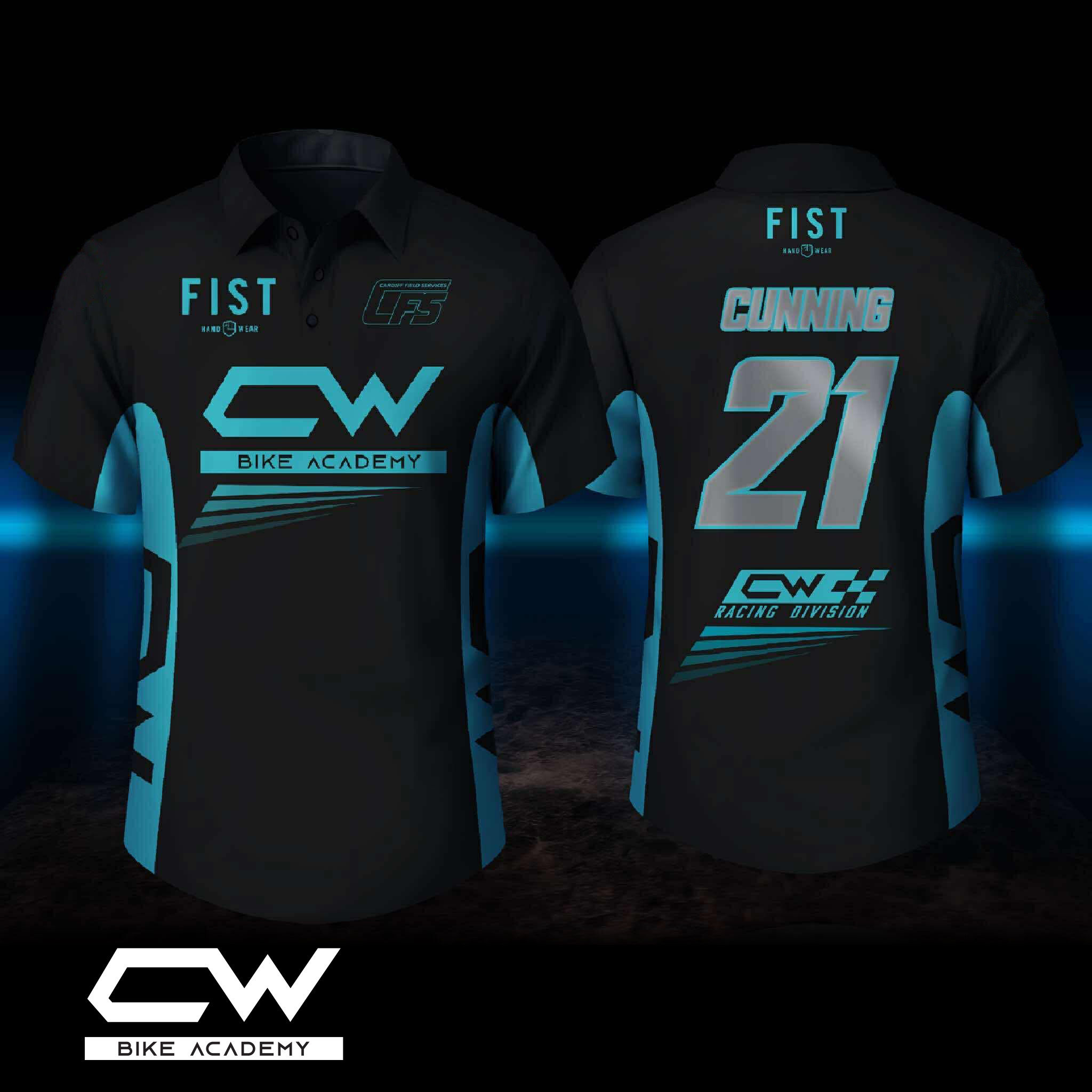 Teal/Black - CW Race Day Polo