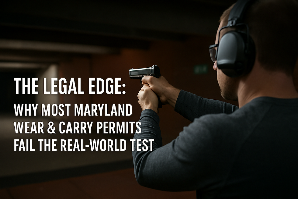 Student learning Maryland gun law compliance during tactical training at an indoor shooting range, highlighting the importance of legal readiness with concealed carry.