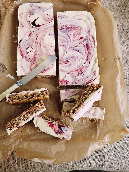 White chocolate and Raspberry Flapjack.j