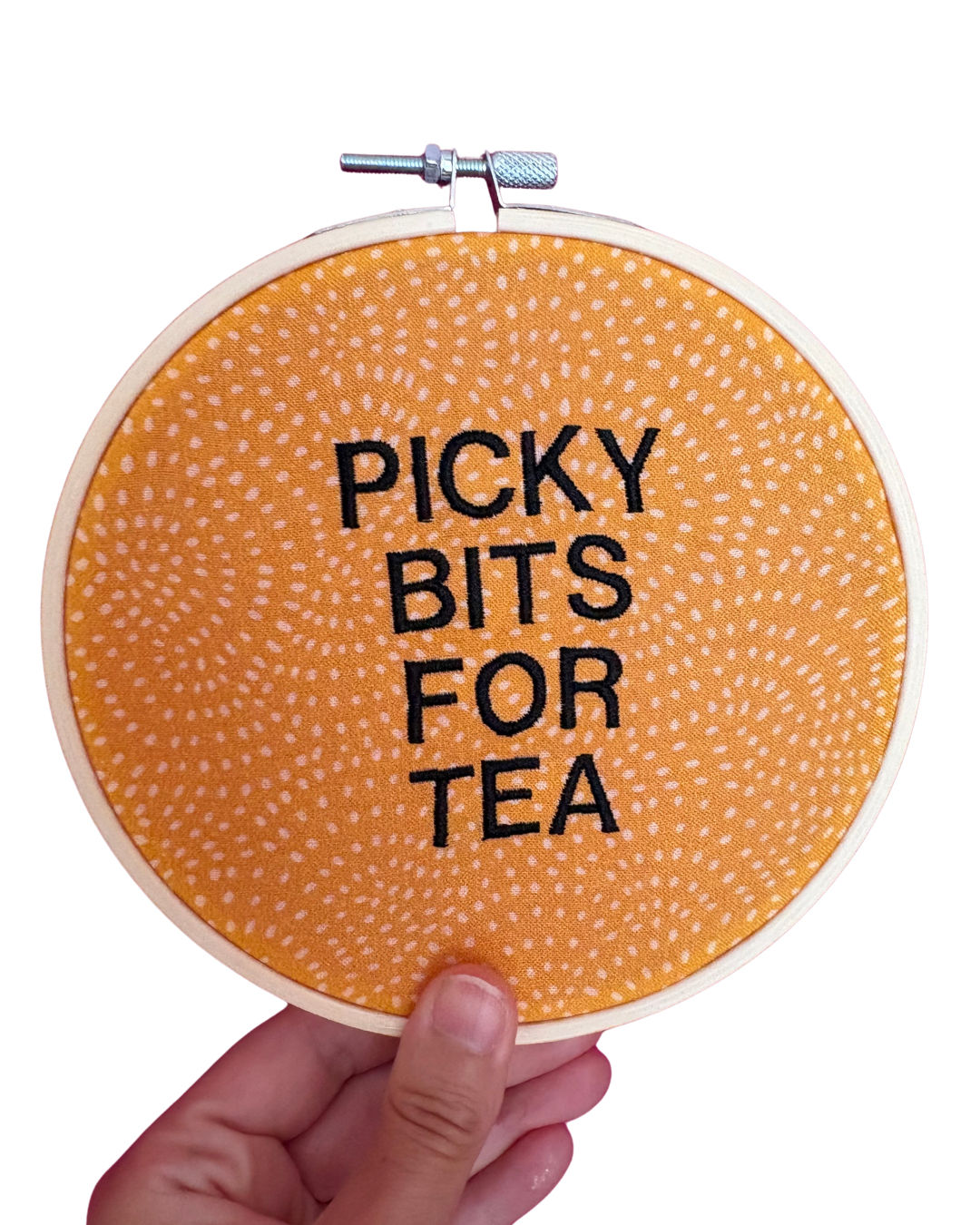 Picky Bits For Tea 6" Embroidery Wall Art