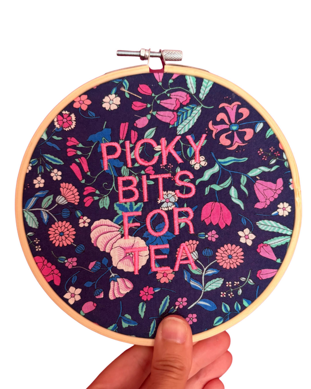Picky Bits For Tea 6" Embroidery Wall Art