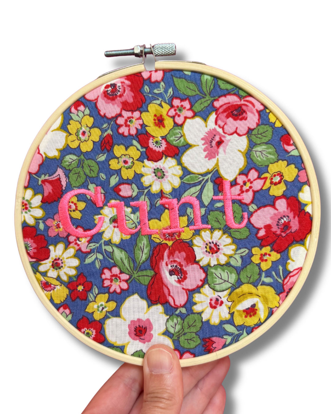 "Cunt" 6" Embroidery Hoop Wall Art