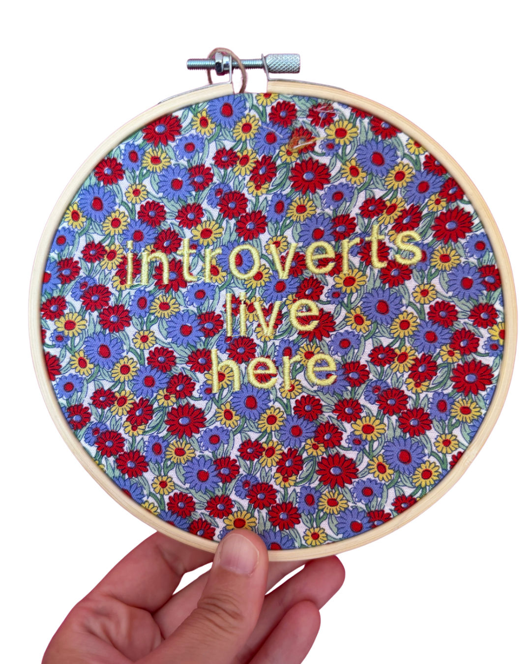 SALE Introverts Live Here 6" Embroidered Hoop