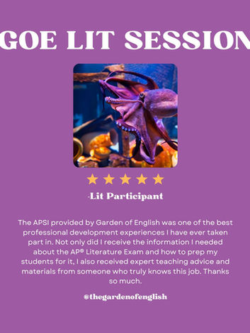 The APSI provided by Garden of English was one of the best professional development experi