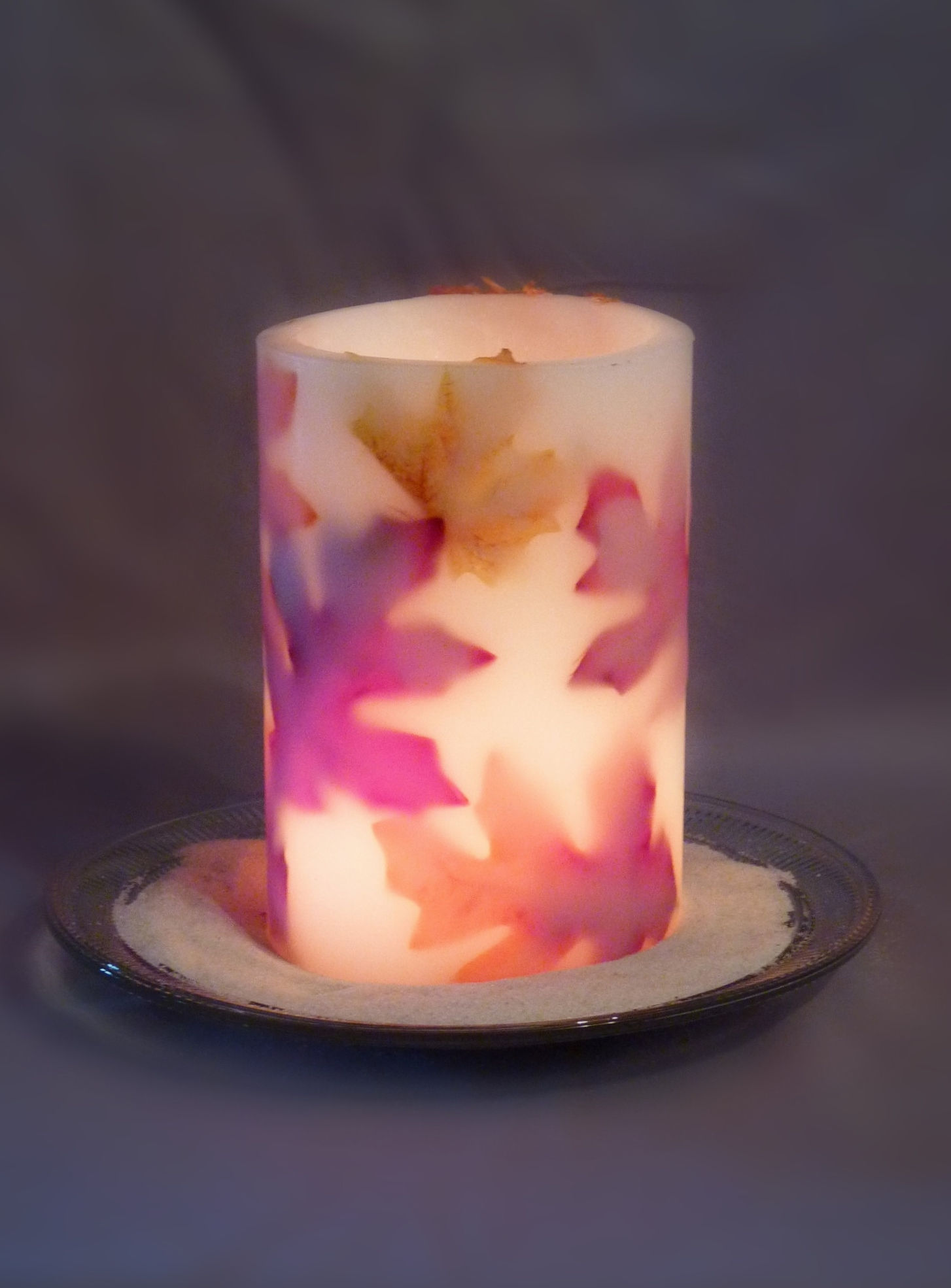 Autumn Leaves Luminary Hurricane Candle