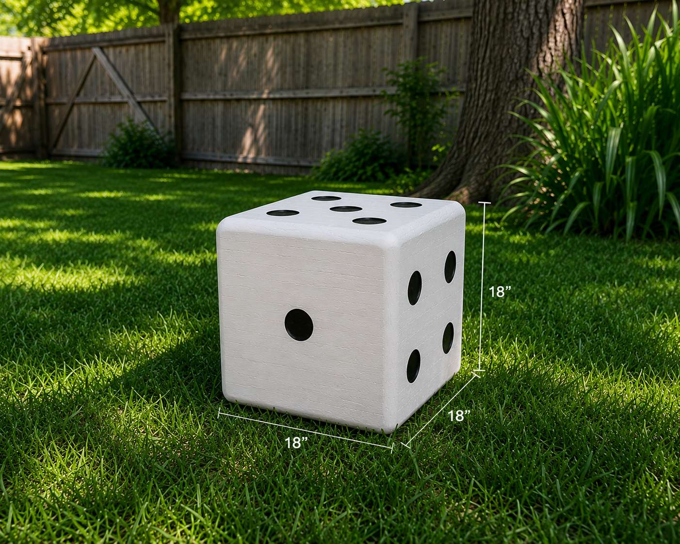 18" Oversized Handmade Wooden Dice