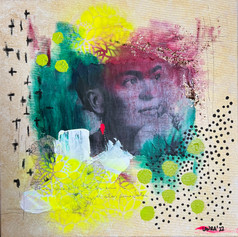 Series Women Artists Who Changed History and My Life - Frida Khalo - Mixed Media on Canvas