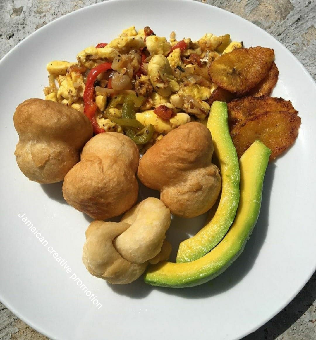 Ackee and saltfish and fried dumpling 