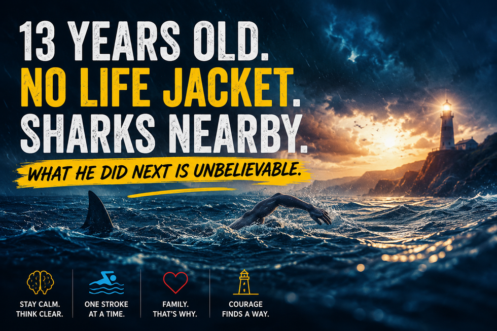 13 Years Old. No Life Jacket. Sharks Nearby. What He Did Next Is Unbelievable.