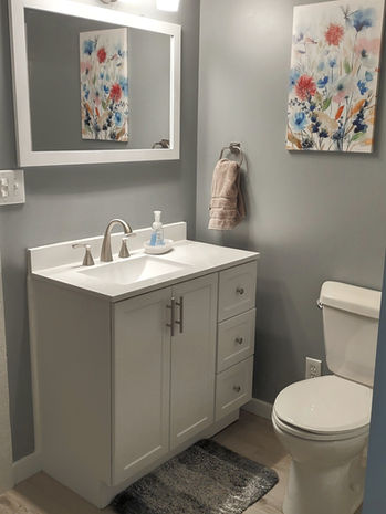 beautifully remodeled bathroom & vanity