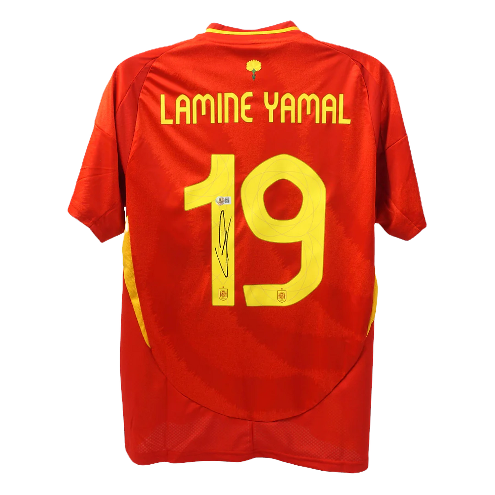 Miniatura: Authentic Lamine Yamal Signed FC Barcelona Home Soccer Jersey #10 with Bec