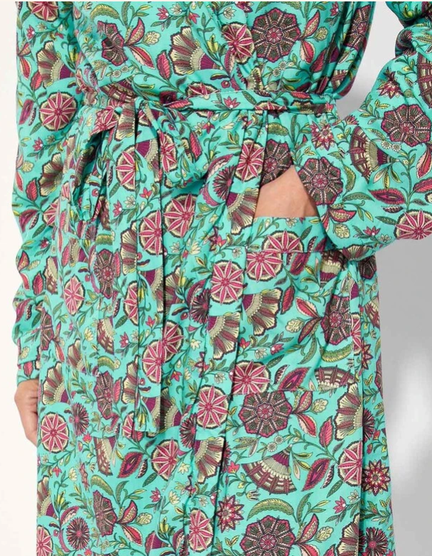 Miniature : Toudou Kimono fourrure ecovero peignoir la fiancée du Mekong