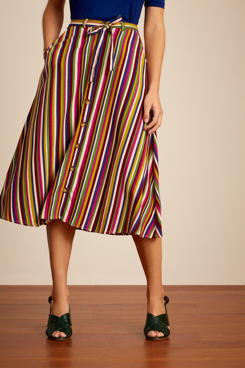 Miniature : KING LOUIE Jupe À Boutons Juno Clara Stripe