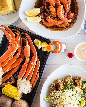 Crab legs, shrimp and fried clams