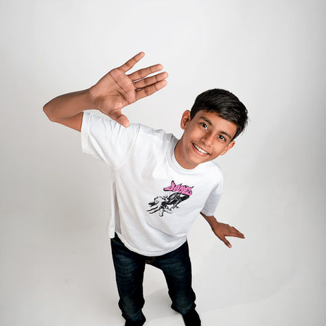 Kids fashion photoshoot at Studio Pixlagoon Jaipur — child model in stylish pose with studio lighting