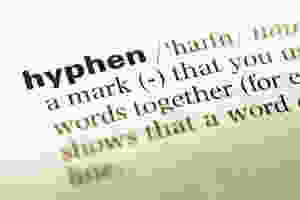 Close-up of the word "hyphen" in a dictionary entry.