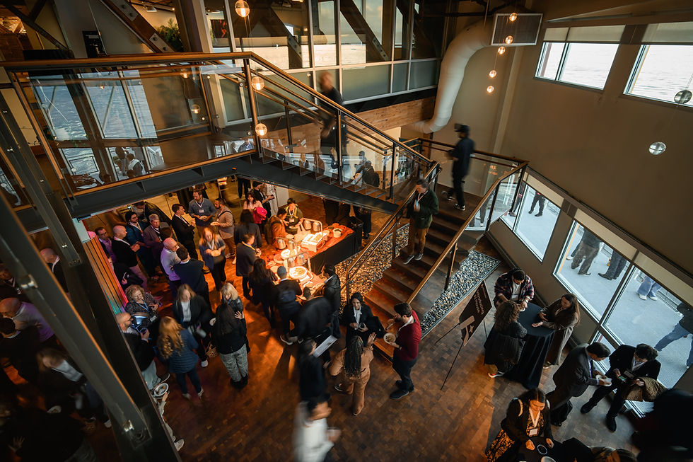 People gathering at a reception