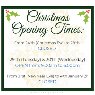 Christmas 2020' Opening Times
