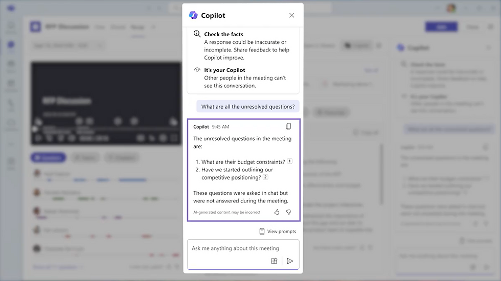 Copilot in Teams: Meeting-Chat als Quelle für Copilot