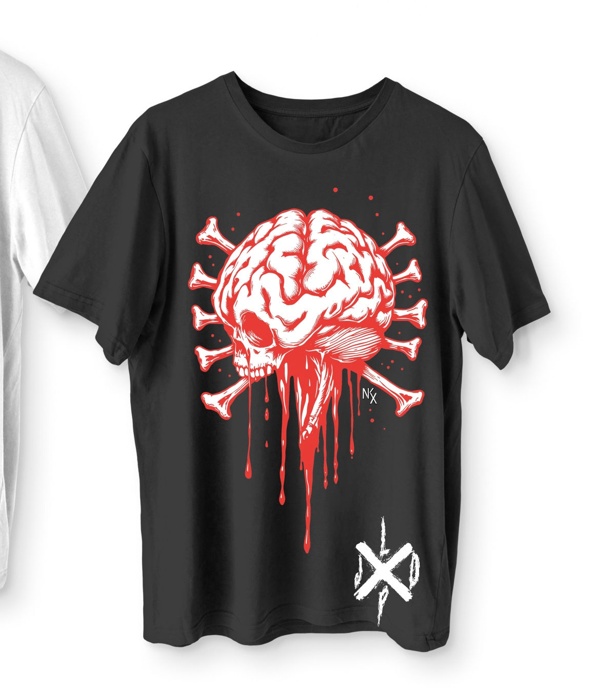 T-SHIRT “CRÂNE BOMBÉ” – Série rouge/noir Le Petit Joseph x NKXX