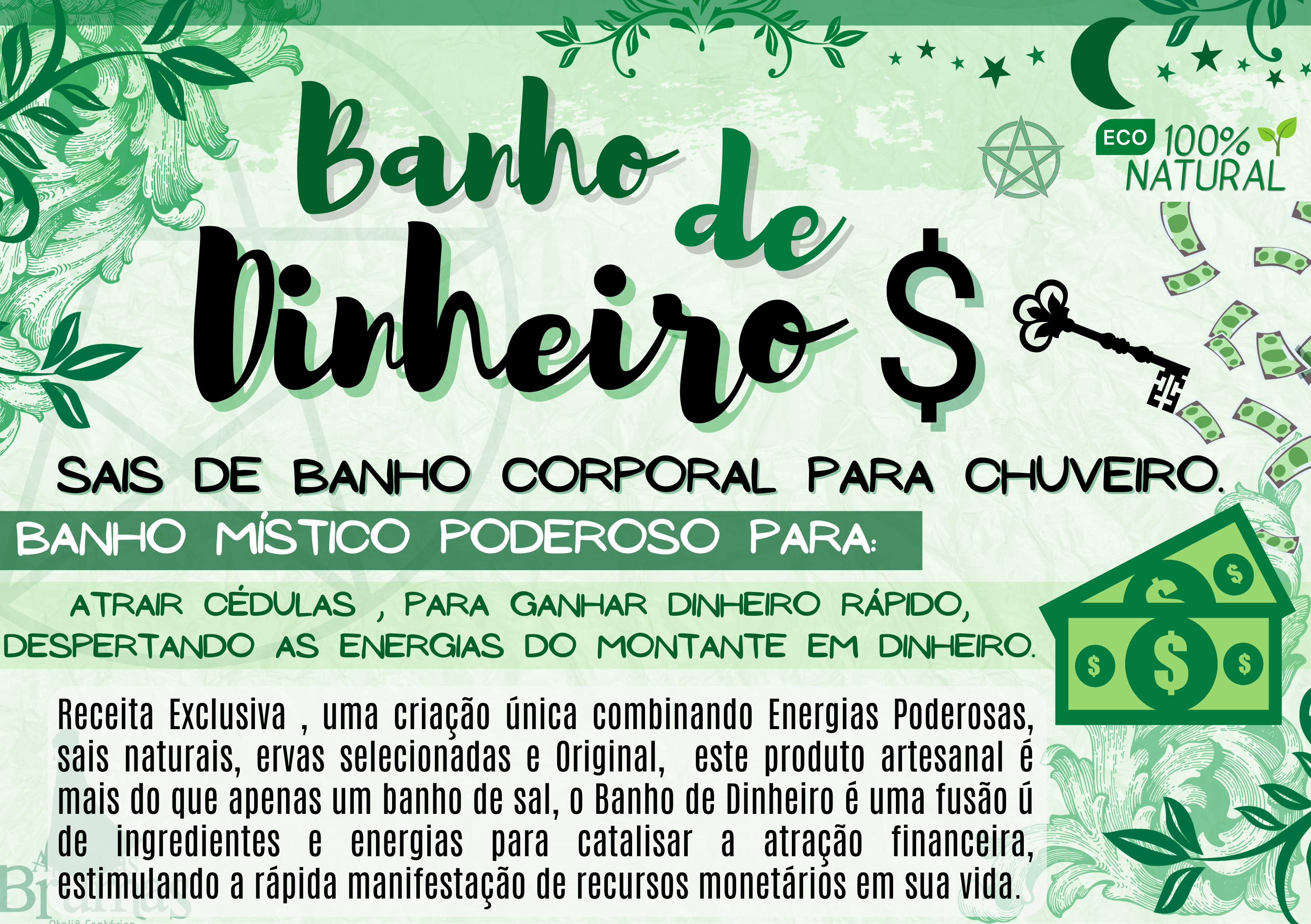 Banho de Dinheiro - Sais de Banho Corporal para Chuveiro.