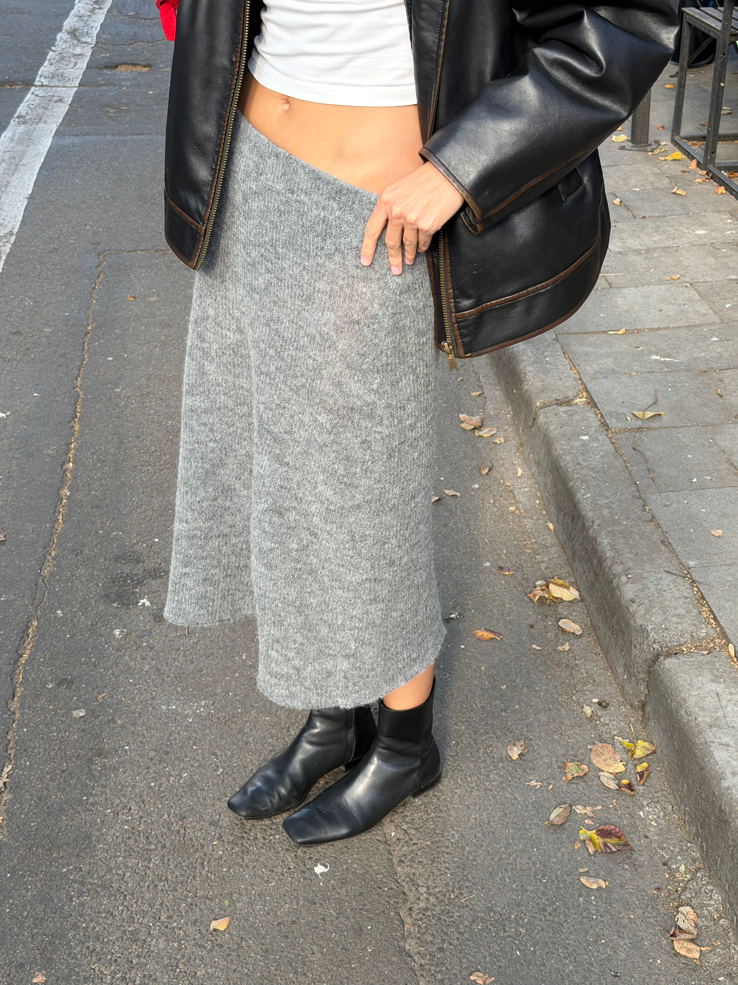 Alpaca midi skirt