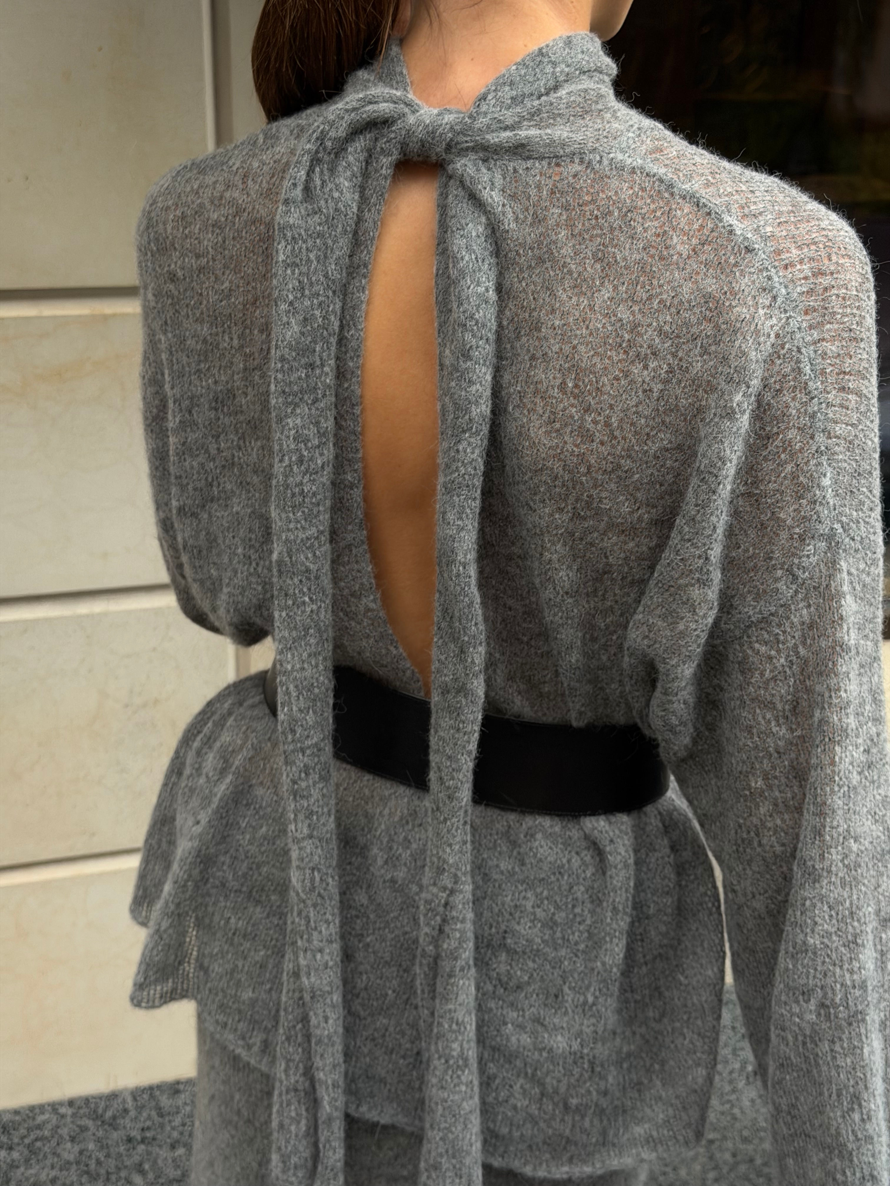 Drape Sweater with an open-back detail