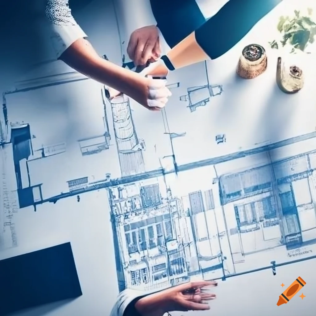 un foglio con un progetto architettonico