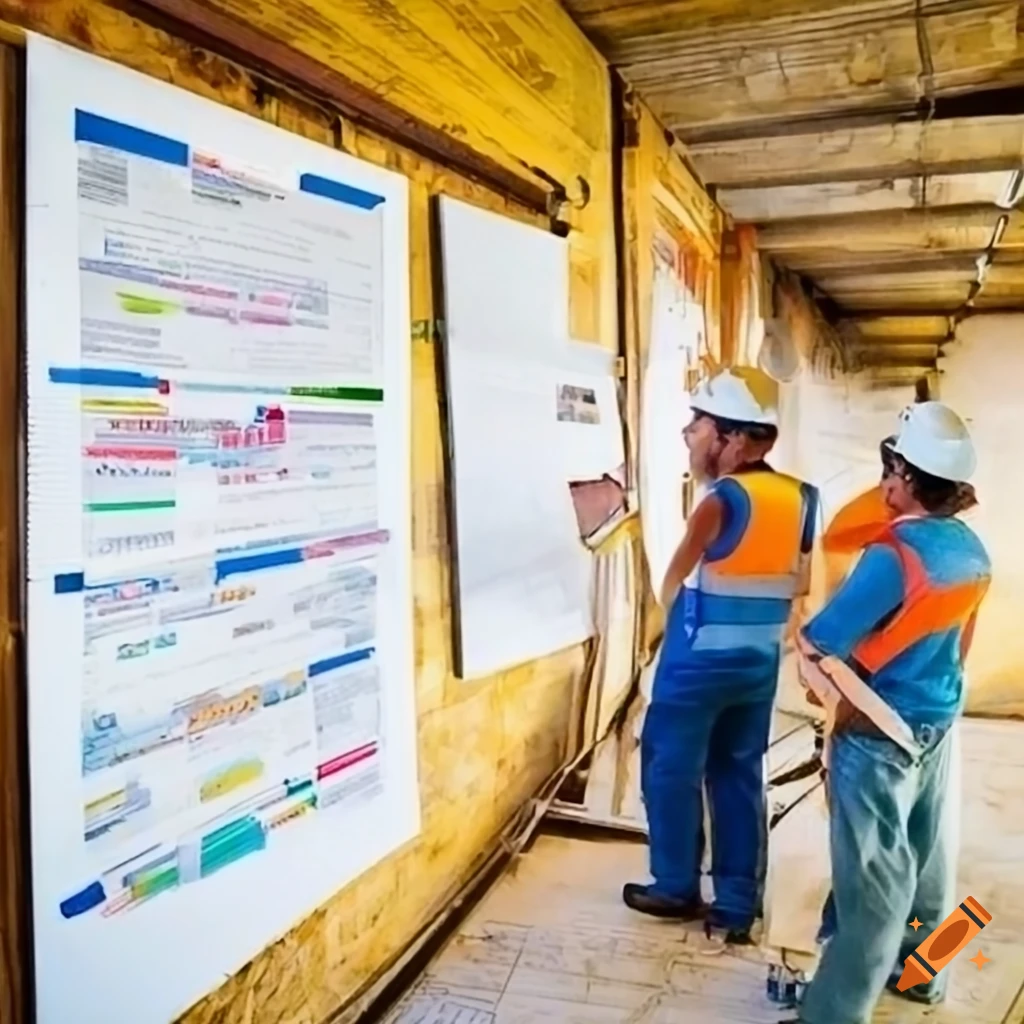 progettisti consultano progetto appeso a parete