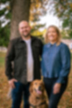 Zach, Natasha, and their dog, Finnegan