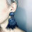Thumbnail: Swarovski Black & Silver feather wooden pin earrings