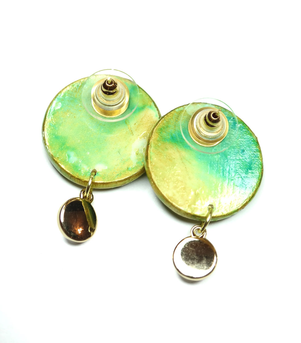 Thumbnail: "Lucky clover" Swarovski small pin wooden earrings