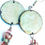 Thumbnail: Light green & Copper wooden tassel earrings