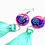 Thumbnail: "Roses" boho Turquoise & Pink short tassel earrings