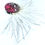 Thumbnail: Zodiac "Virgo" unique White Purple Grey brooch with star sign