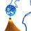 Thumbnail: "Owl Tree" Swarovski Blue & Gold long wooden tassel necklace