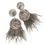 Thumbnail: Swarovski Brown & Rose silver feather pin wooden earrings