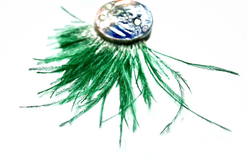 Thumbnail: Zodiac "Taurus" unique Green Blue Orange brooch with star sign