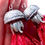 Thumbnail: Exclusive Burgundy feather tassel earrings "JELLYFISH"