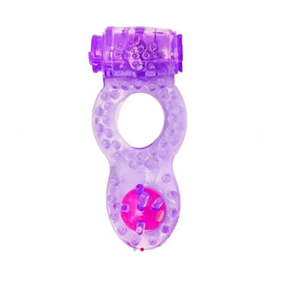 Miniatura: Anel Peniano Com Vibrador e Estimulador de Clítoris