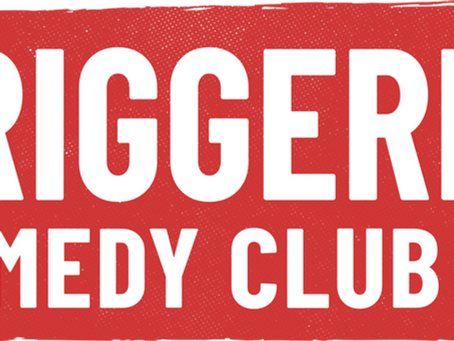 Triggered Comedy Club logo in red, host of private comedy nights and office parties in Melbourne, FL