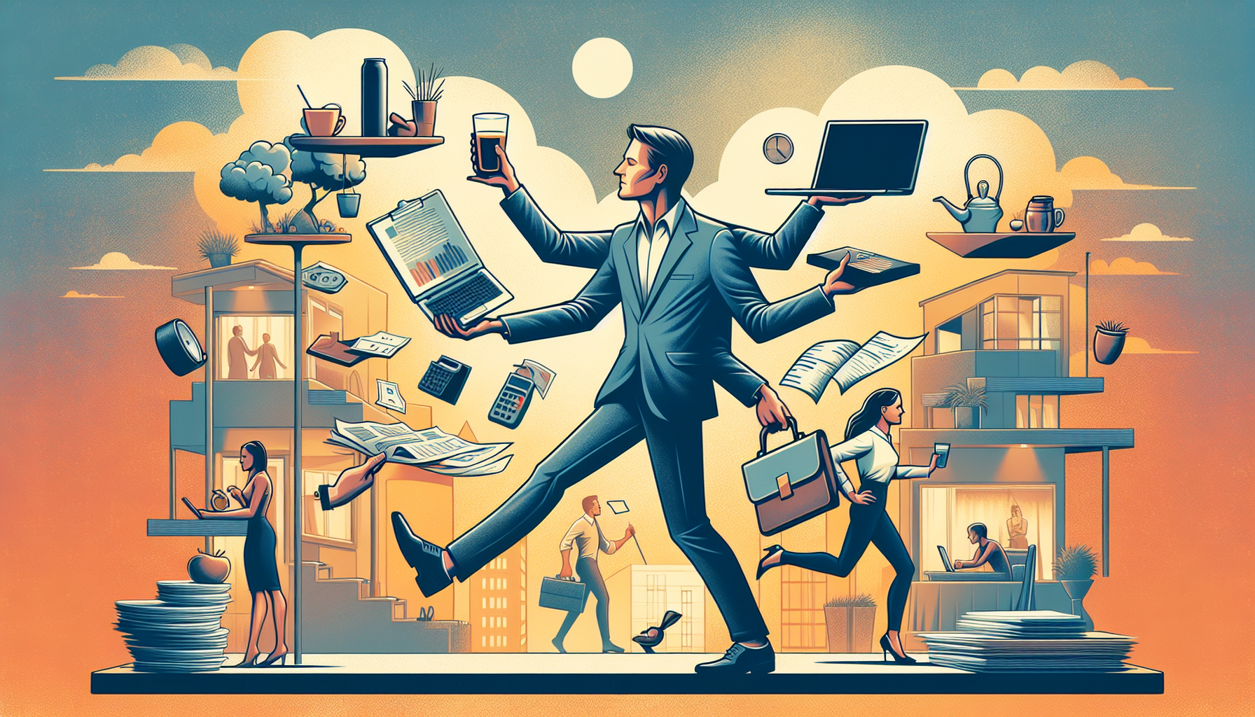 An illustration depicting the concept of functional alcoholism.