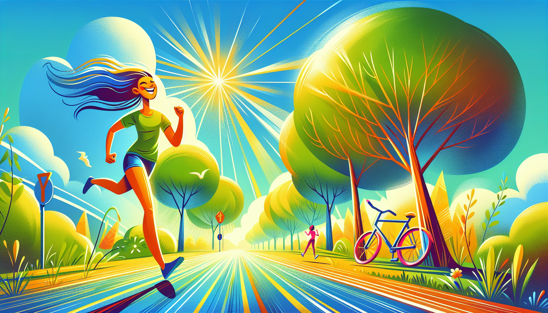 An illustration showing a person feeling healthy and happy after quitting alcohol, representing the health benefits of quitting.