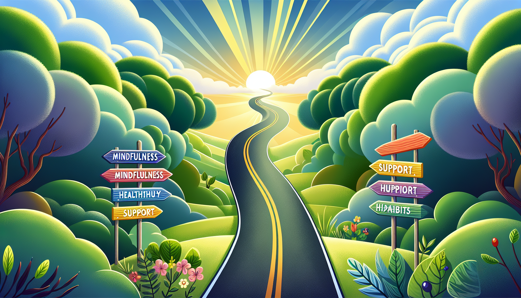 An illustration of long-term strategies for maintaining sobriety.