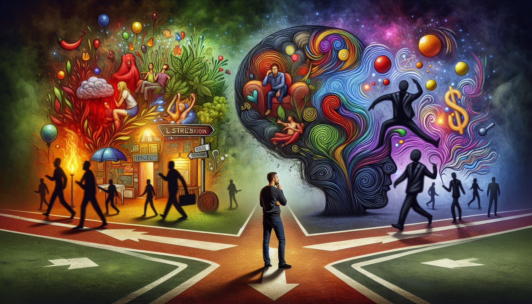 An illustration showing common triggers for relapse in addiction recovery.