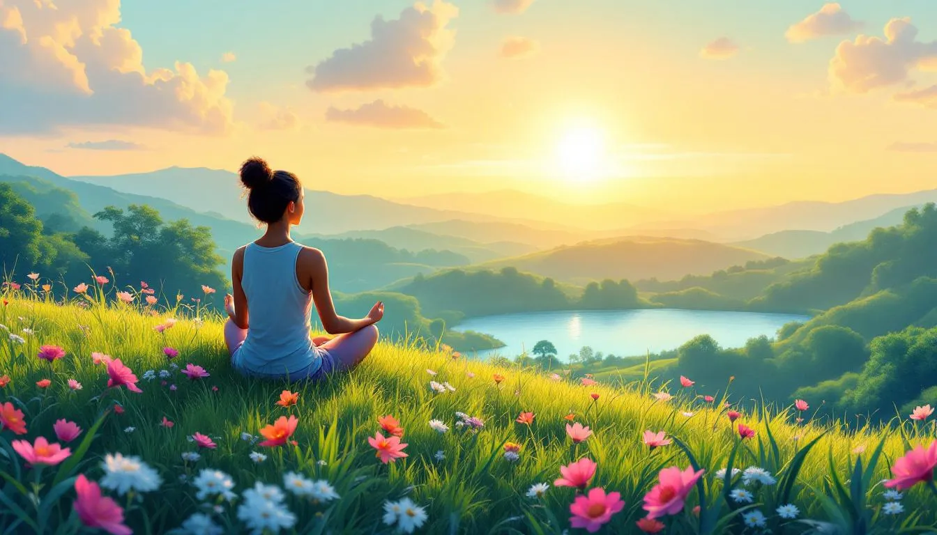 A serene moment of self-reflection highlighting the mental health benefits of sobriety.