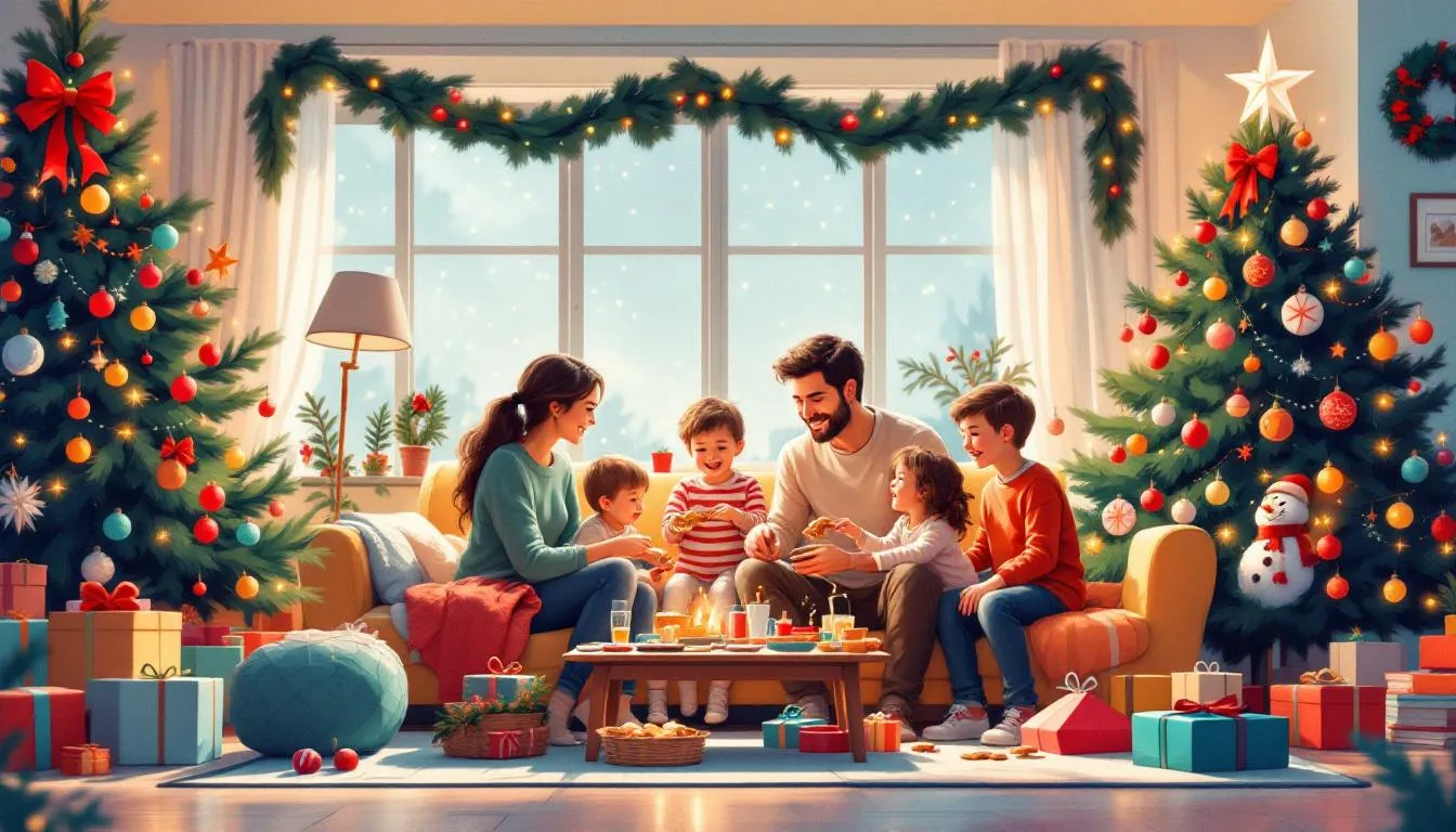 A family celebrating new traditions during the holiday season.