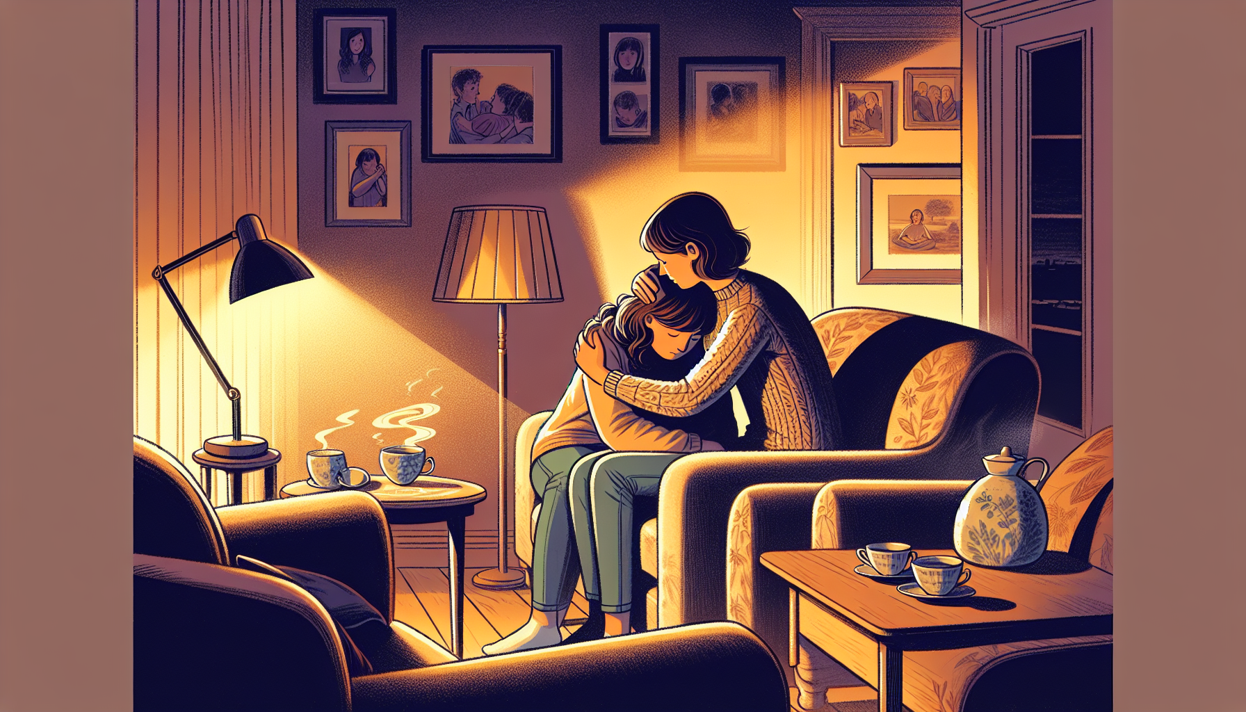 An illustration depicting how to help a loved one struggling with functional alcoholism.