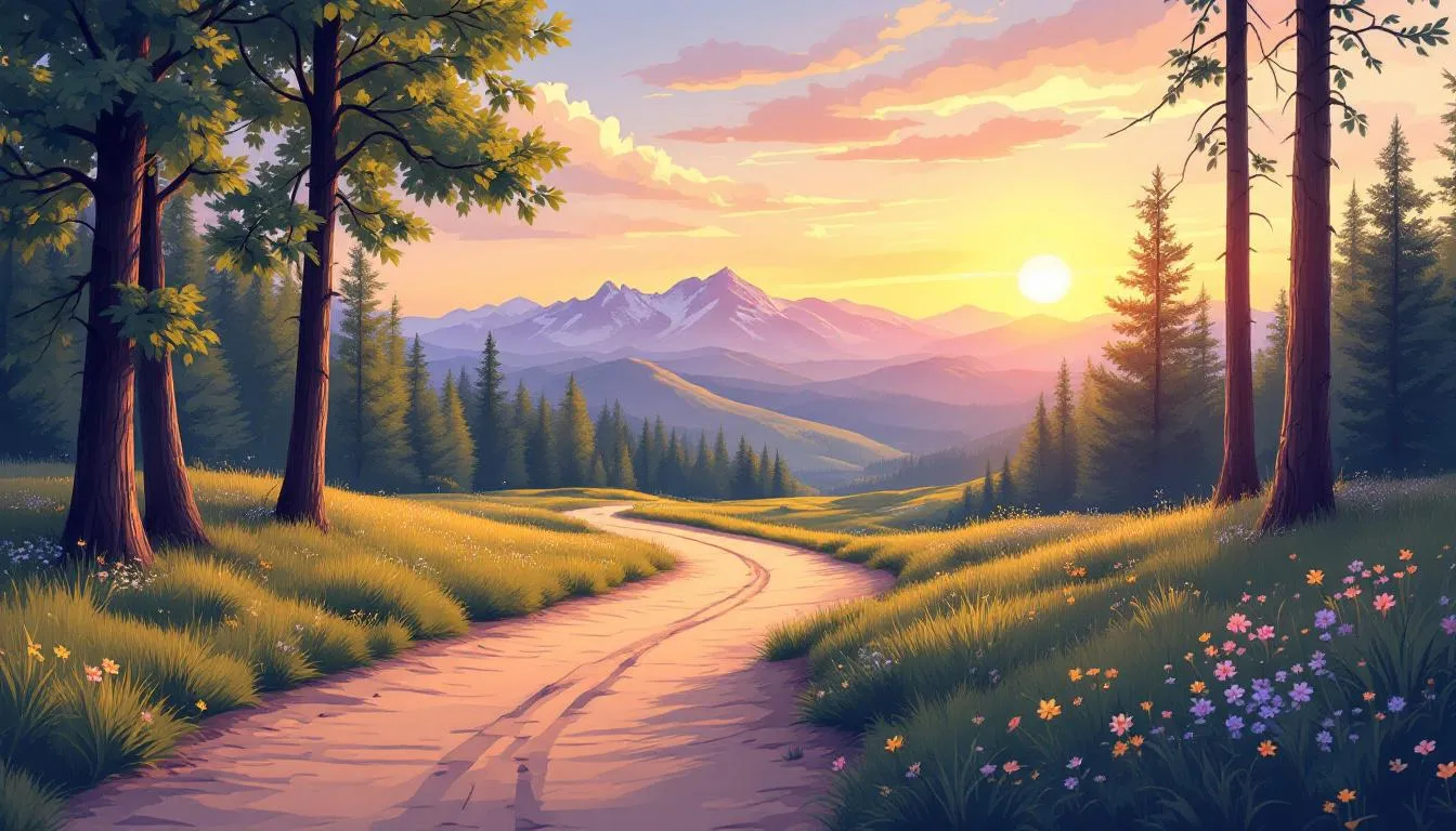 A serene landscape representing mental health and well-being in the journey of quitting alcohol.