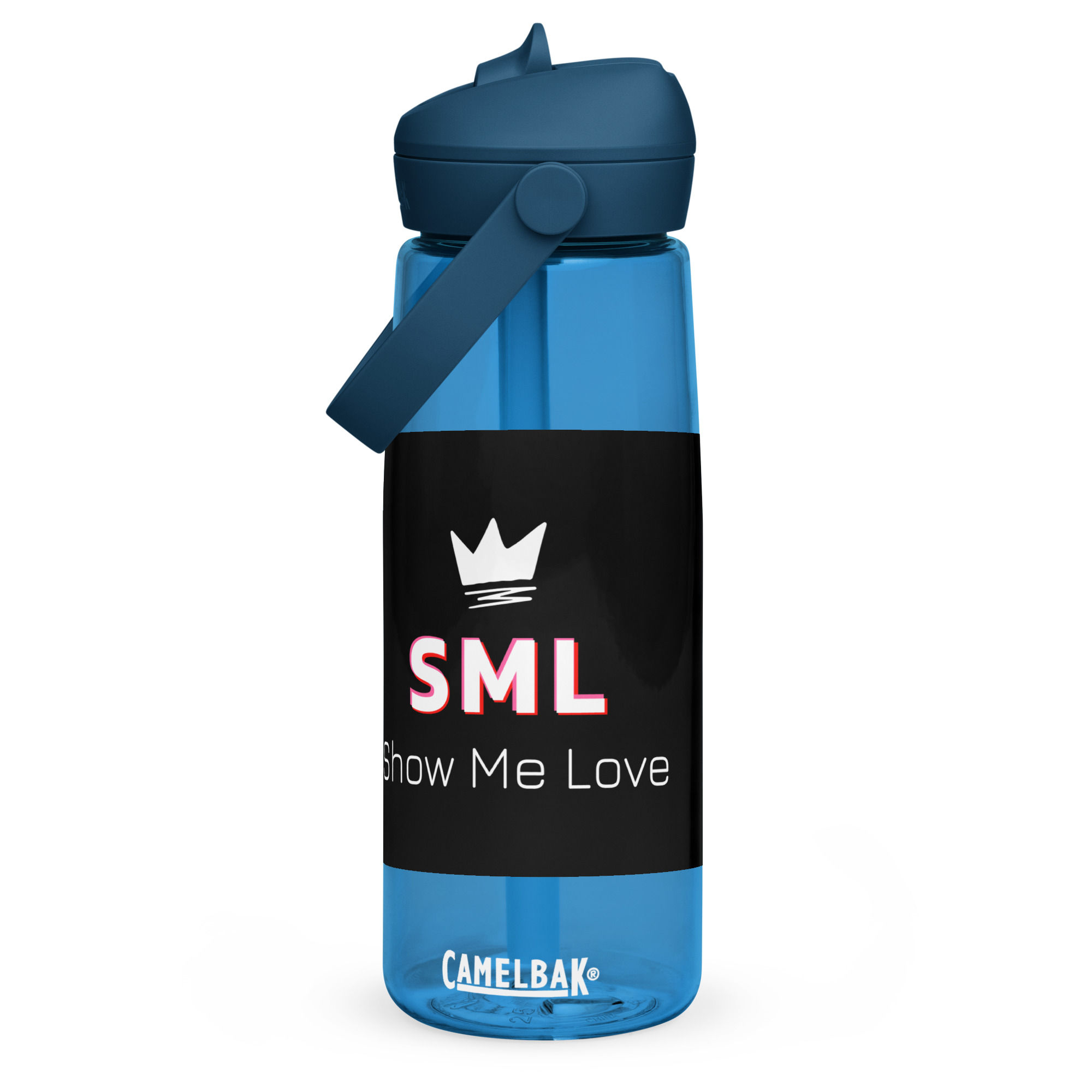 Flip straw water bottle